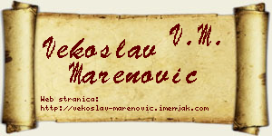 Vekoslav Marenović vizit kartica